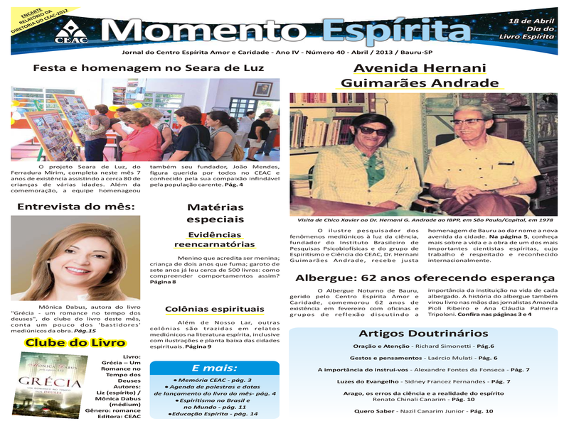 Jornal Momento Espírita